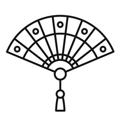 Bamboo hand fan icon outline style Royalty Free Vector Image