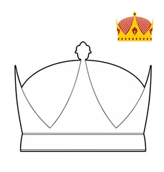 Warning king royal crown of red triangle road Vector Image