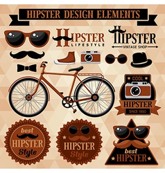 Vintage hipsters icons bike Royalty Free Vector Image
