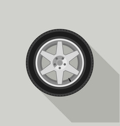 wheel flat icon vector image