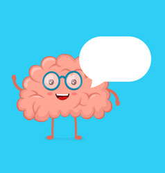 strong cute healthy happy brain character vector image