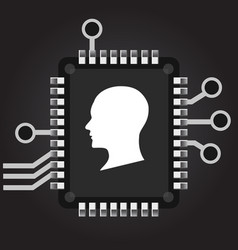 Artificial intelligence human head outline Vector Image