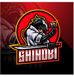 Shinobi esport mascot logo design Royalty Free Vector Image