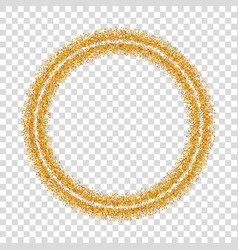 Gold Circle Glitter Frame Golden Confetti Dots Vector Image