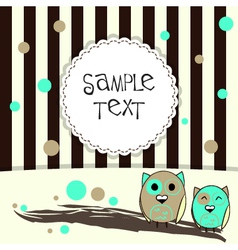 Card with two owls Royalty Free Vector Image - VectorStock