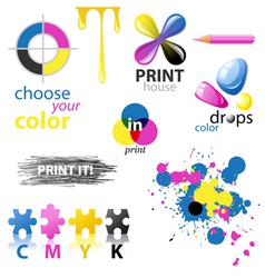 Pencil with cmyk colors Royalty Free Vector Image