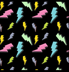 Retro 80s lightning bolts pattern Royalty Free Vector Image