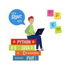 Laptop with a code computer language python Vector Image