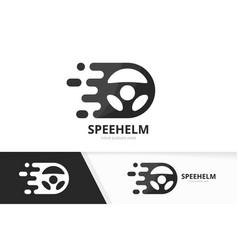 Car helm and loupe logo combination Royalty Free Vector
