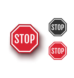 Stop sign icon isolated on transparent background Vector Image