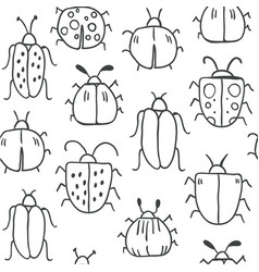 Hand drawn insects seamless pattern Royalty Free Vector