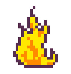 Pixel art fire and flame burning effect for 8 bit Vector Image