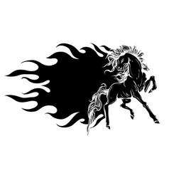 Draft horse in motion black white Royalty Free Vector Image