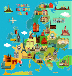 Europe travel map Royalty Free Vector Image - VectorStock