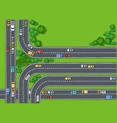 Top view urban road transport Royalty Free Vector Image