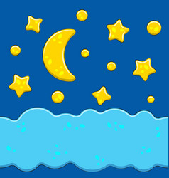  Moon with shining stars Royalty Free Vector Image