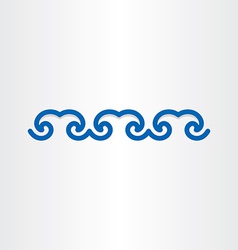 Water wave blue sign Royalty Free Vector Image