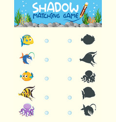 Flower shadow matching game template Royalty Free Vector