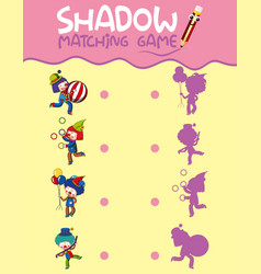 Flower shadow matching game template Royalty Free Vector