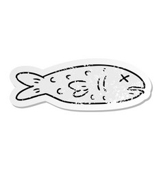 Cartoon doodle of a dead fish Royalty Free Vector Image