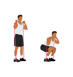 Resistance Band Squats Vector Images (81)