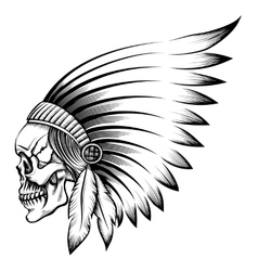 Indian chief skull Royalty Free Vector Image - VectorStock