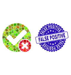False positive icon with scratched false positive Vector Image