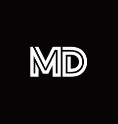 Md monogram logo with diamond shape and ring Vector Image