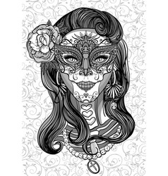 Sugar skull lady Royalty Free Vector Image - VectorStock