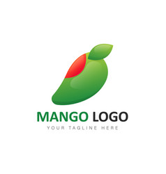Mango planet logo design with gradient Royalty Free Vector