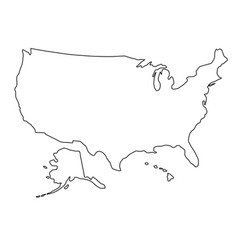 America Map with Border Thin White Outline Vector Images (over 150)