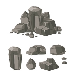 Cartoon stones rock stone isometric set granite Vector Image