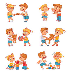 Good and bad behavior of a child Royalty Free Vector Image