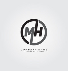 Letter mh logo monogram m and h union mockup thin Vector Image