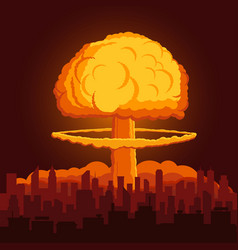 Mushroom cloud nuclear explosion silhouette Vector Image