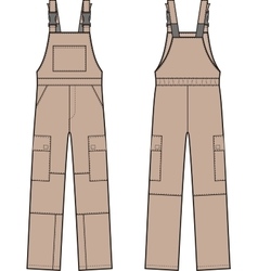 Work overalls Front and back Royalty Free Vector Image