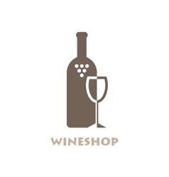 Wine symbol or label winery restaurant drink Vector Image