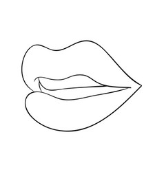 Shouting lips with teeth and tongue cartoon Vector Image