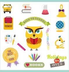 School design elements Back to school flat design Vector Image