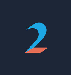 Number 2 logo icon design template elements Vector Image