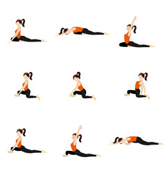 Camel Pose Variations Yoga Asanas Set Royalty Free Vector Camel Pose Variations Yoga Asanas Set Royalty Free Vector