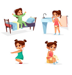 Kid daily routine activities Royalty Free Vector Image