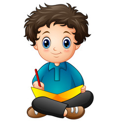 Little boy cartoon writing a book Royalty Free Vector Image Little boy cartoon writing a book Royalty Free Vector Image