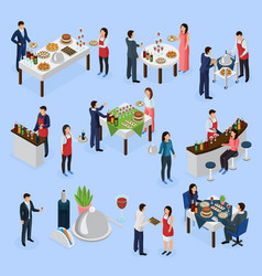 Catering Isometric Composition Royalty Free Vector Image