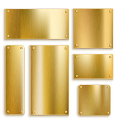 Golden plates gold metallic yellow plate shiny Vector Image