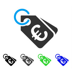 Euro price tags flat icon Royalty Free Vector Image