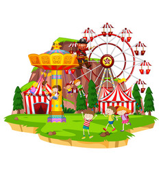 Happy children at circus Royalty Free Vector Image