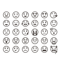 Emoticons set emoji faces emoticon funny smile Vector Image