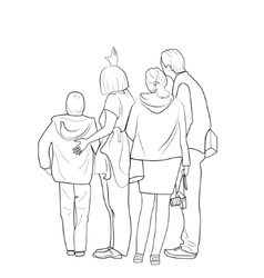 Drawing people standing Royalty Free Vector Image