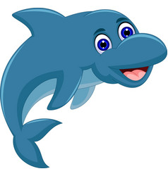 Angry dolphin cartoon Royalty Free Vector Image